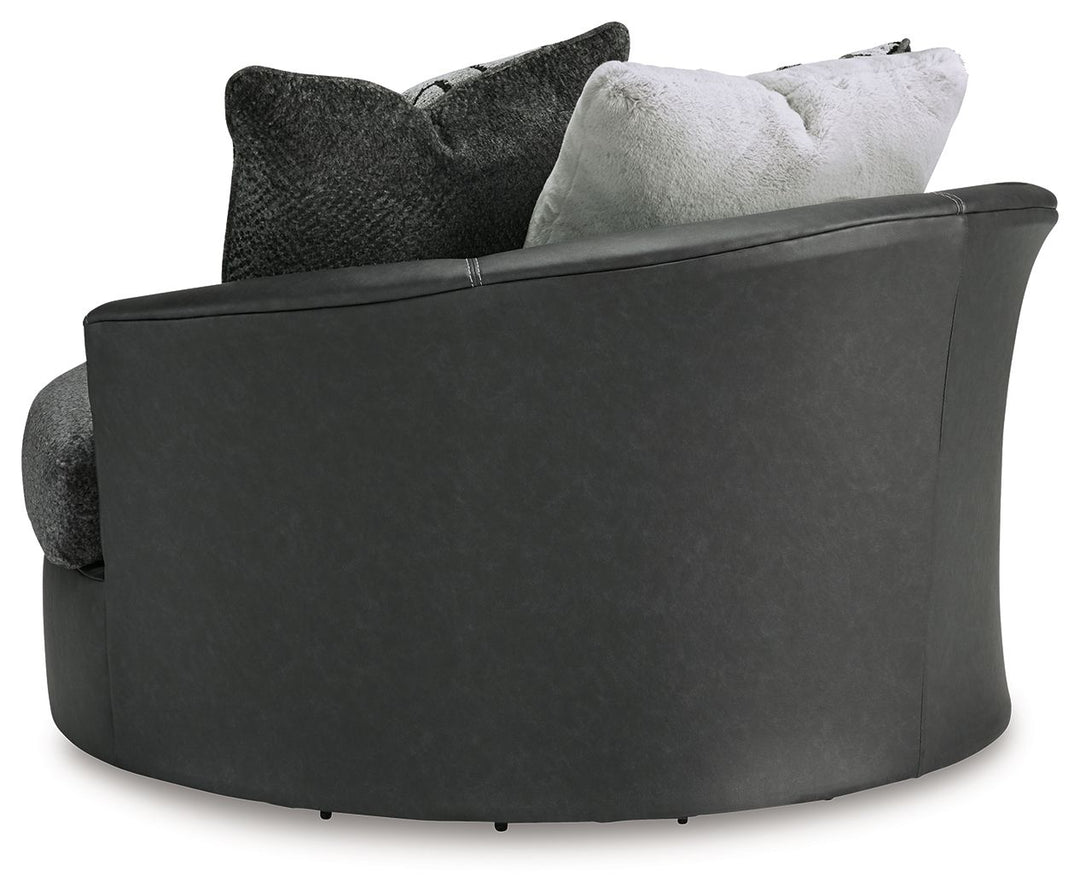 Brixley Pier - Oversized Swivel Accent Chair - Graphite