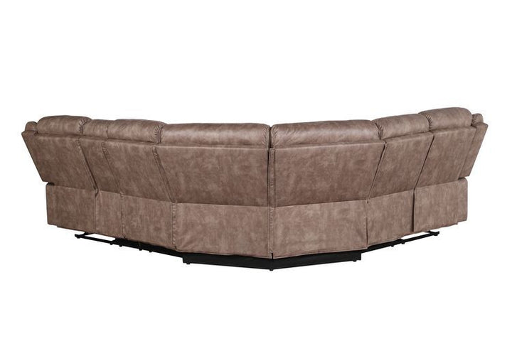 Dollum - Motion Sectional Sofa - Two Tone Chocolate Velvet