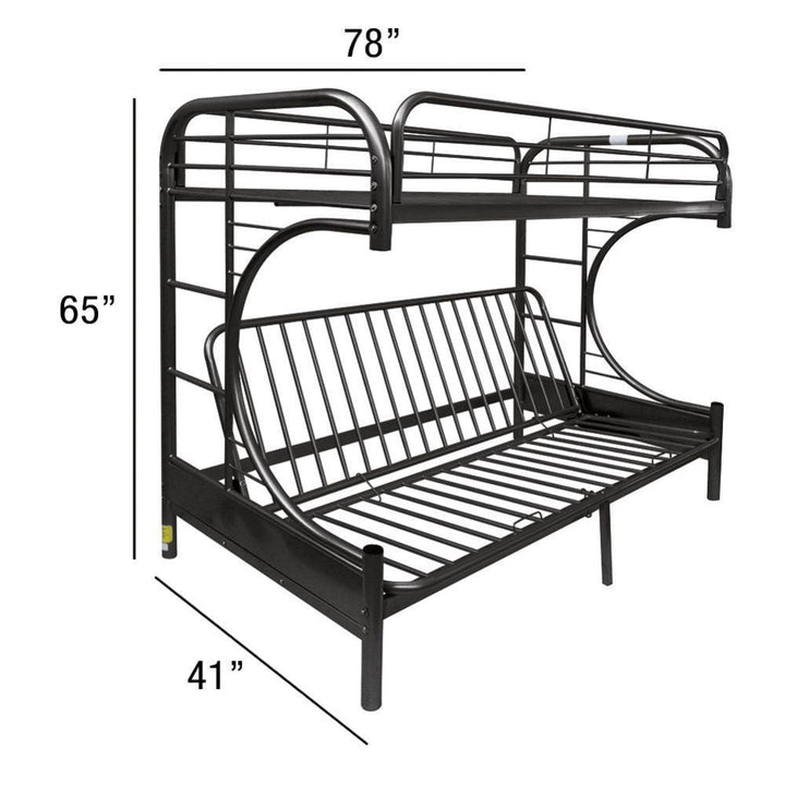 Eclipse - Twin Over Full Futon Bunk Bed - Black
