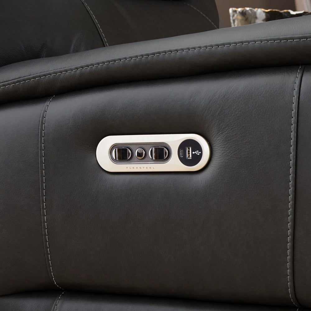 Flexsteel 1745-62PH-45002 Wilson  Power Reclining Sofa With Power Headrests  Thunder