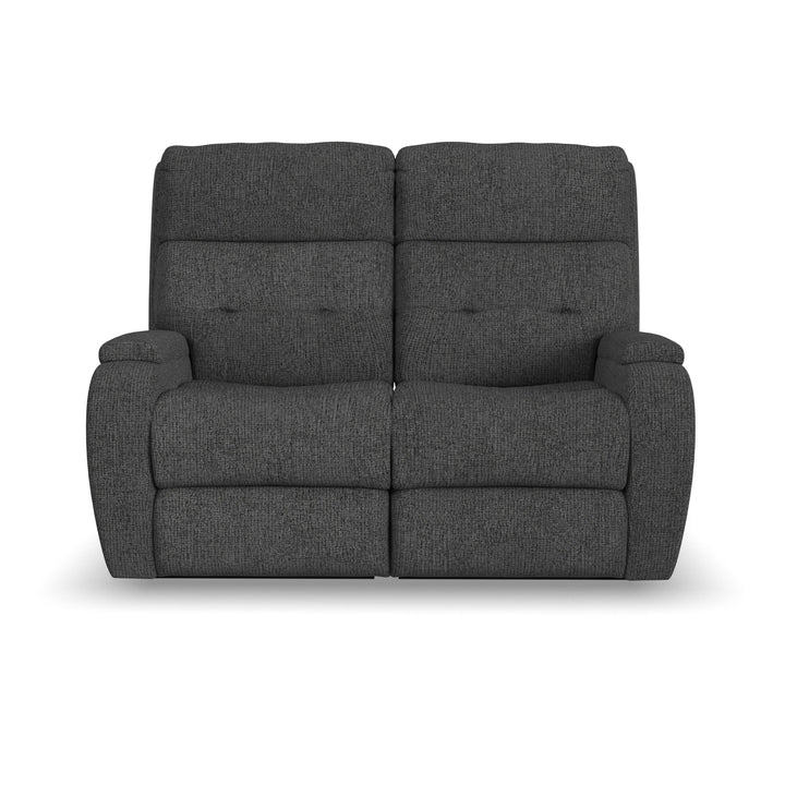 Strait Power Reclining Loveseat With Power Headrests Gray