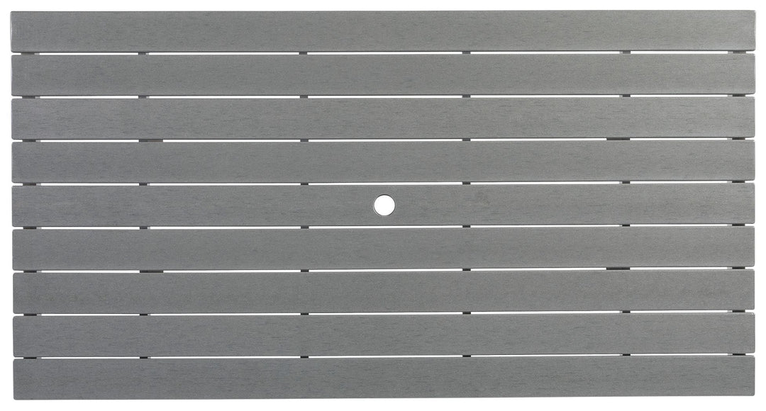 Transville - RECT COUNTER TABLE W/Umb OPT - Gray / White