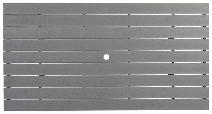 Transville - RECT COUNTER TABLE W/Umb OPT - Gray / White