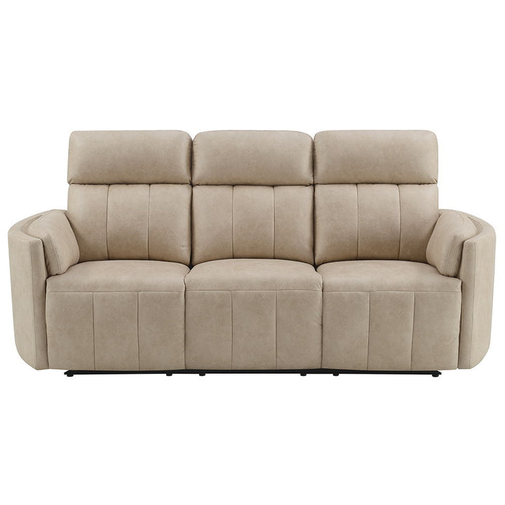 Elison - Motion Sofa - Dark Beige Polish Microfiber