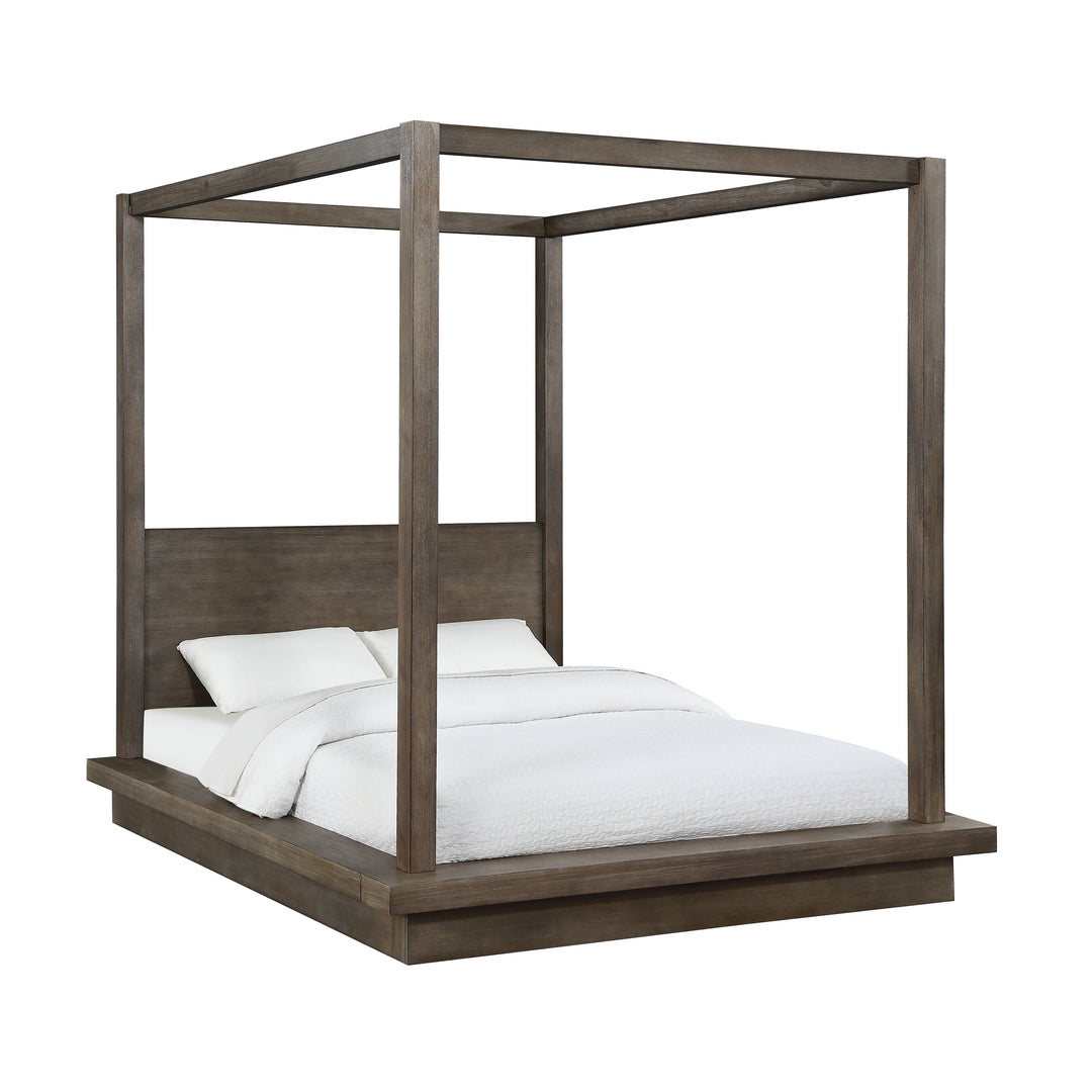 Modus Furniture 8D64F5 Melbourne Wood Canopy Bed In Dark Pine