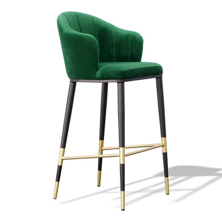 Adak - Modern Glam Green with Black &amp; Gold Barstool