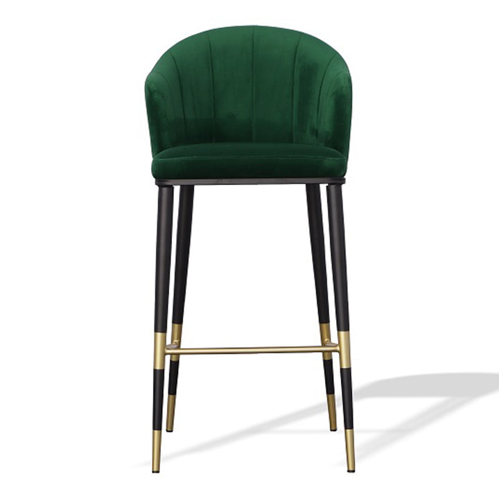 Adak - Modern Glam Green with Black &amp; Gold Barstool