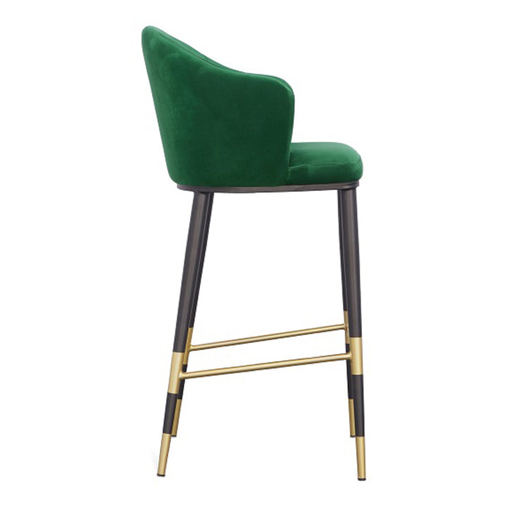 Adak - Modern Glam Green with Black &amp; Gold Barstool