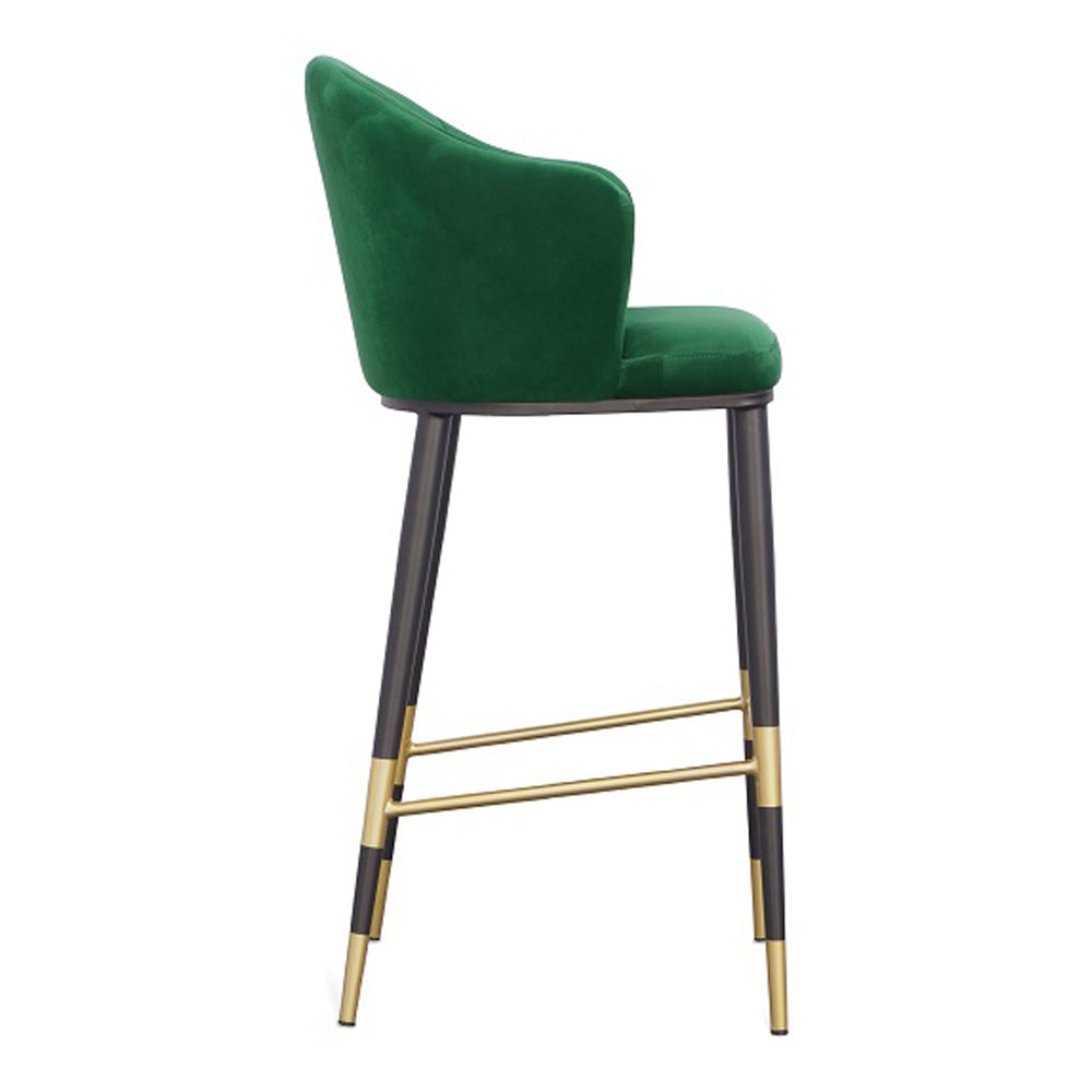 Adak - Modern Glam Green with Black & Gold Barstool