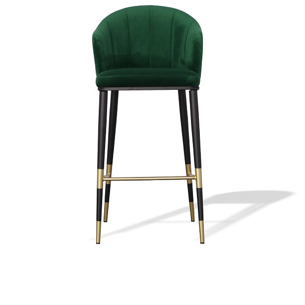 Adak - Modern Glam Green with Black &amp; Gold Barstool
