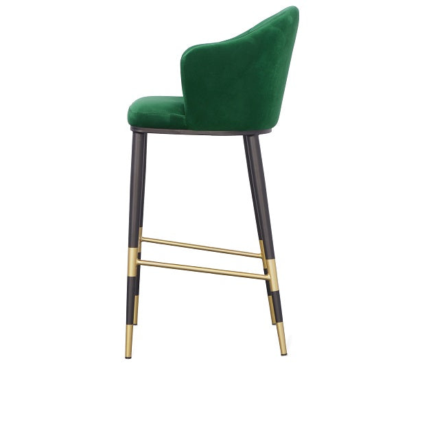 Adak - Modern Glam Green with Black &amp; Gold Barstool