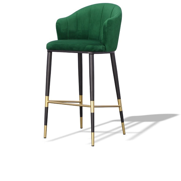 Adak - Modern Glam Green with Black &amp; Gold Barstool