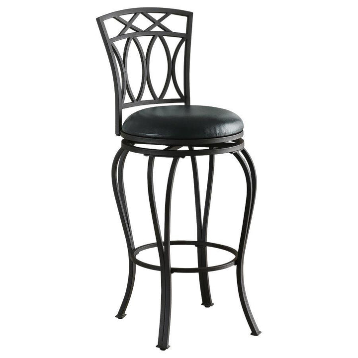 Adamsville - Upholstered Swivel Bar Stool - Black Bar Height (28" - 30") modern furniture Contempo Furniture