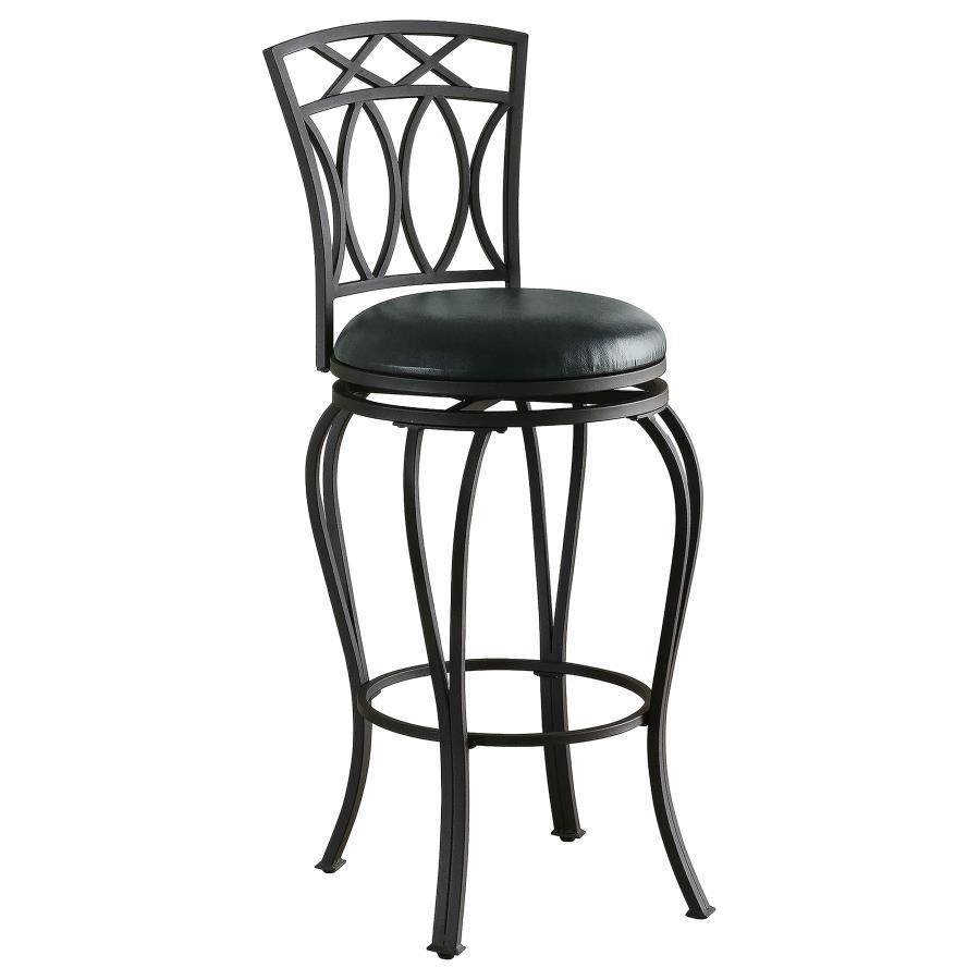 Adamsville - Upholstered Swivel Bar Stool - Black Bar Height (28" - 30") modern furniture Contempo Furniture