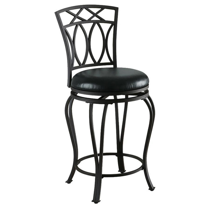 Adamsville - Upholstered Swivel Counter Height Stool - Black Counter Height (24" - 27") modern furniture Contempo Furniture