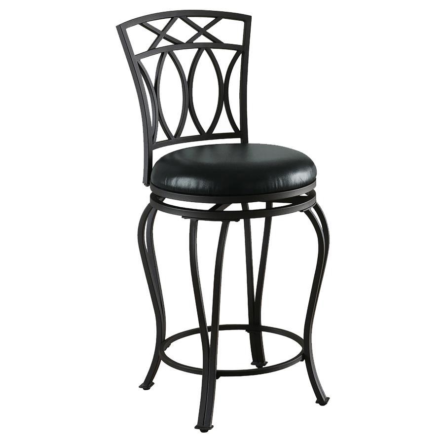 Adamsville - Upholstered Swivel Counter Height Stool - Black Counter Height (24" - 27") modern furniture Contempo Furniture