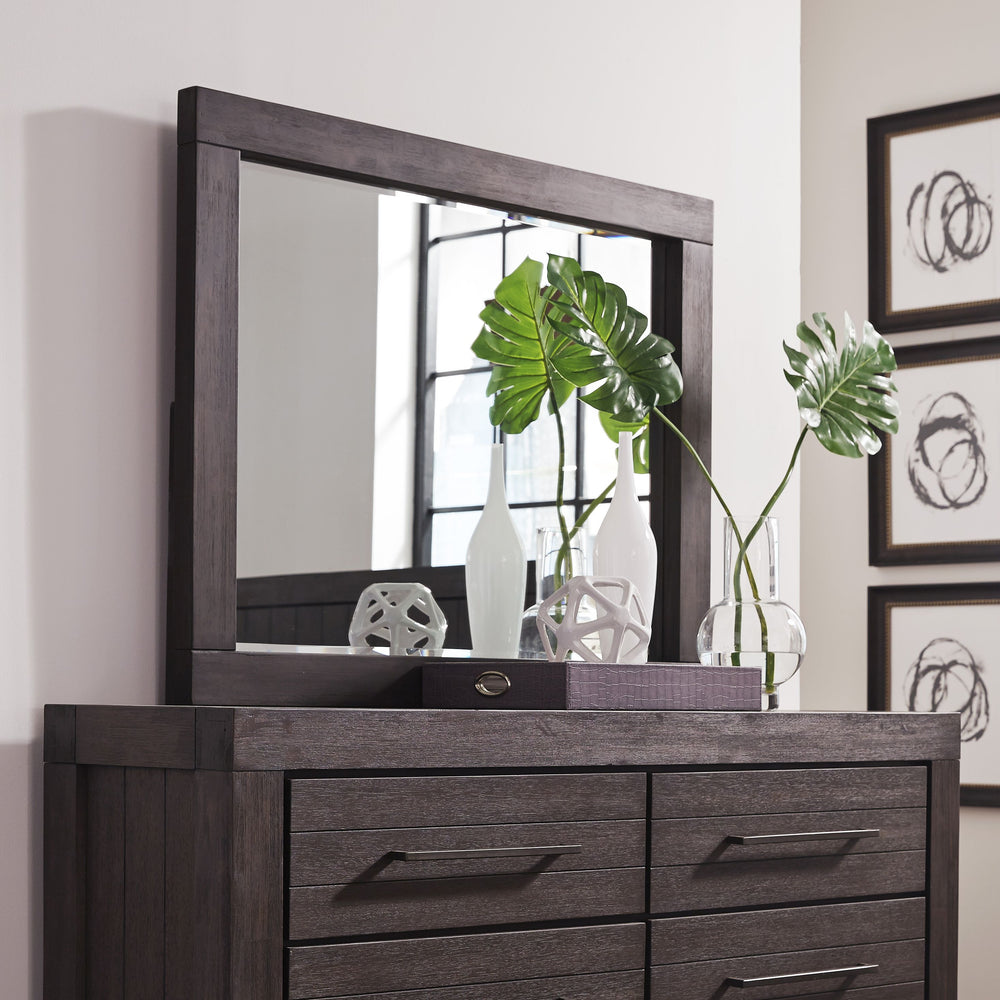 Modus Furniture 3H5783 Heath Beveled Glass Mirror In Basalt Grey