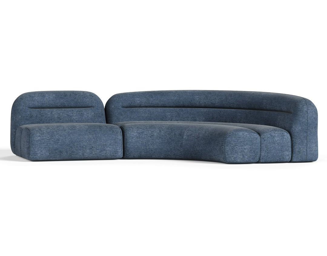 Forman - Modern Blue Fabric Modular Sectional Sofa-2-Piece Sectional