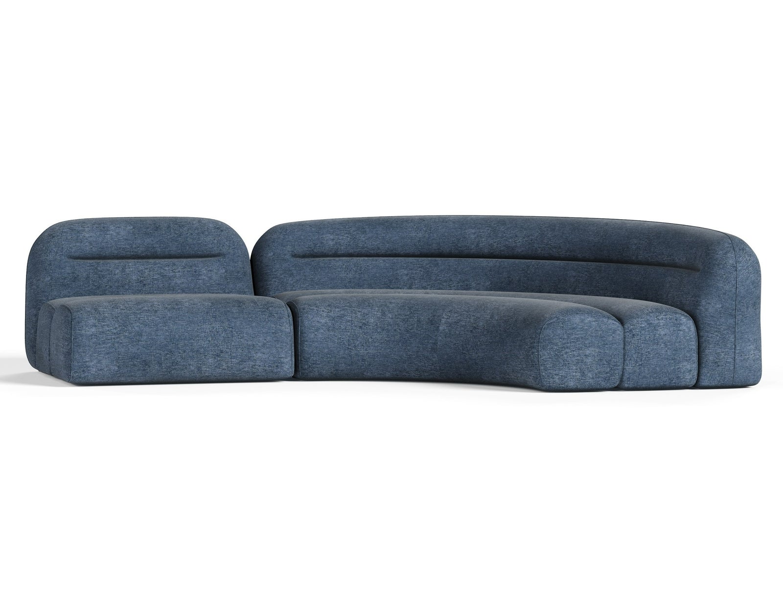 Forman - Modern Blue Fabric Modular Sectional Sofa-2-Piece Sectional