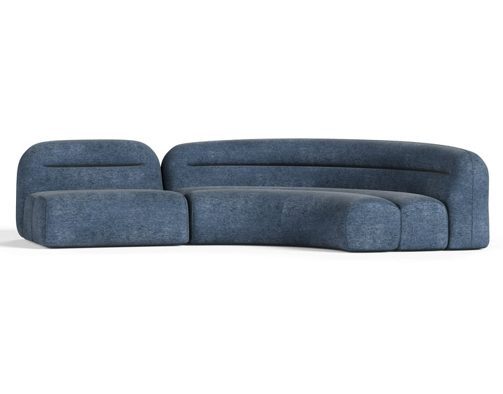 Forman - Modern Blue Fabric Modular Sectional Sofa-2-Piece Sectional