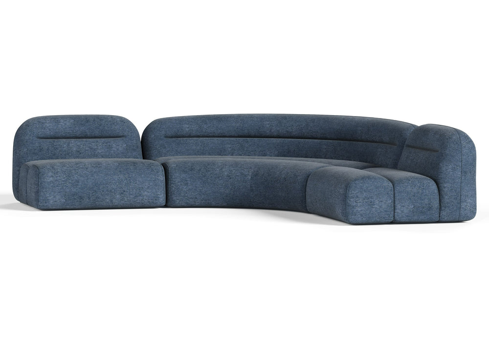 Forman - Modern Blue Fabric Modular Sectional Sofa-3-Piece Sectional