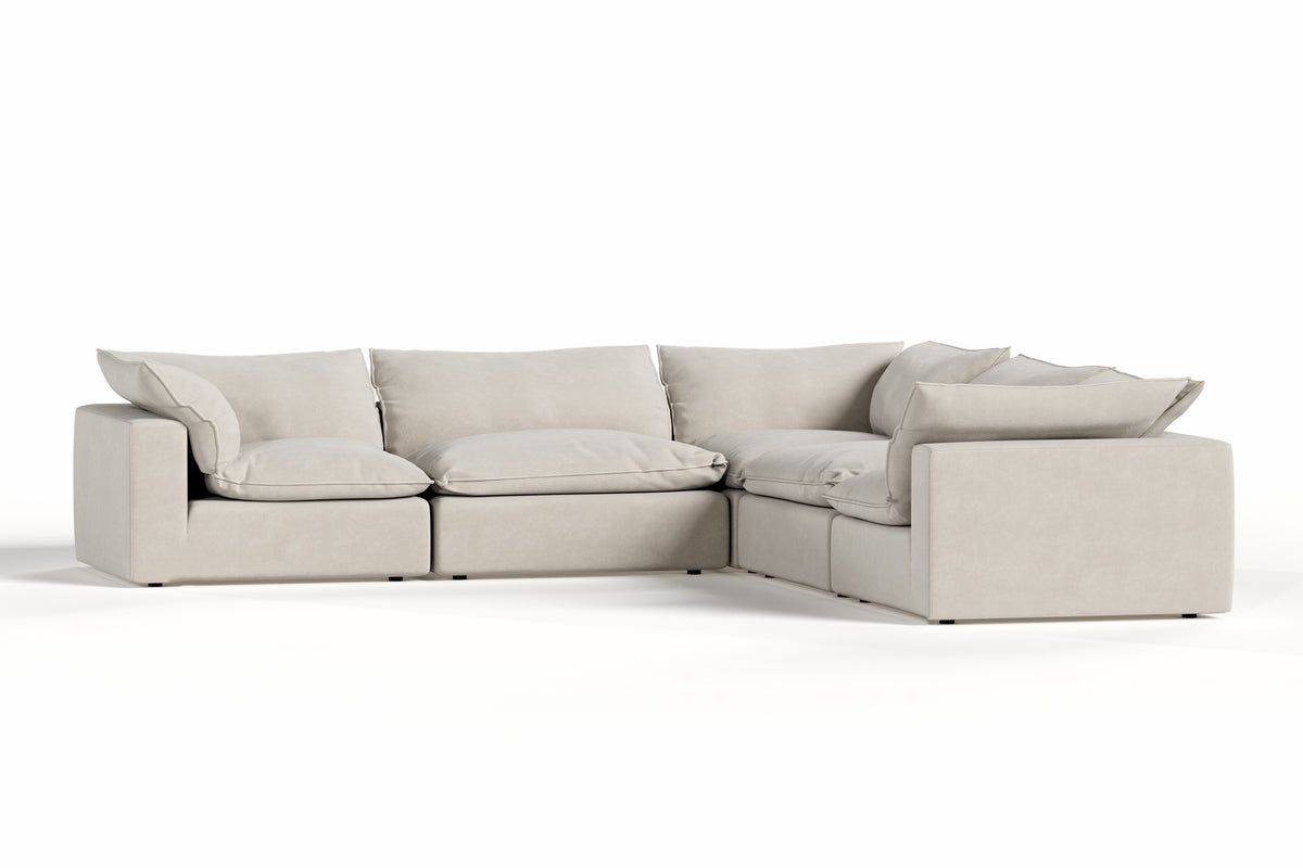 Garman - Modern Light Grey Modular Sectional Sofa-5-Piece Sectional
