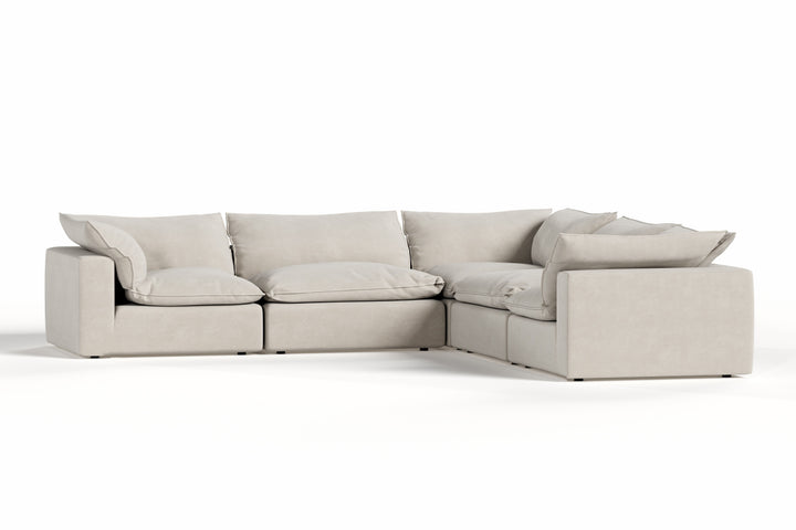Garman - Modern Light Grey Modular Sectional Sofa-5-Piece Sectional