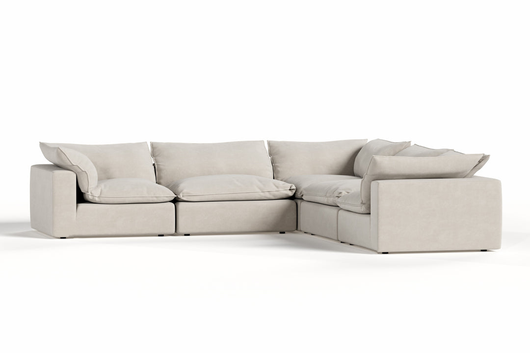 Garman - Modern Light Grey Modular Sectional Sofa-5-Piece Sectional