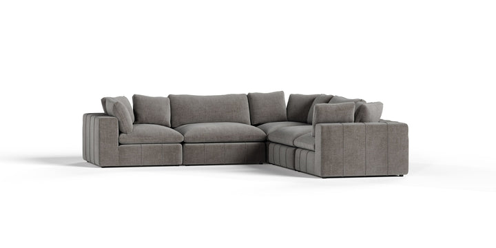 Vicki - Modern Grey Fabric Modular Sectional Sofa-5-Piece Sectional
