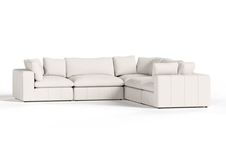 Vicki - Modern Off-White Fabric Modular Sectional-5-Piece Sectional