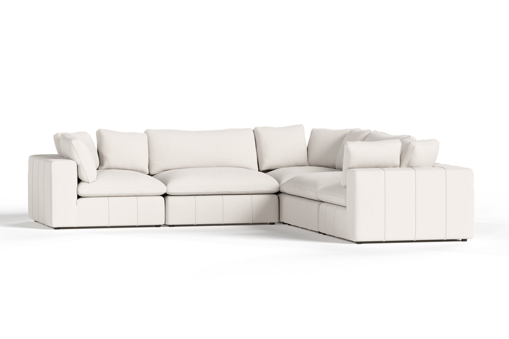 Vicki - Modern Off-White Fabric Modular Sectional-5-Piece Sectional