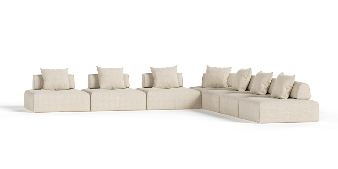 Mondo - Modern Modular Beige Fabric Sectional Sofa