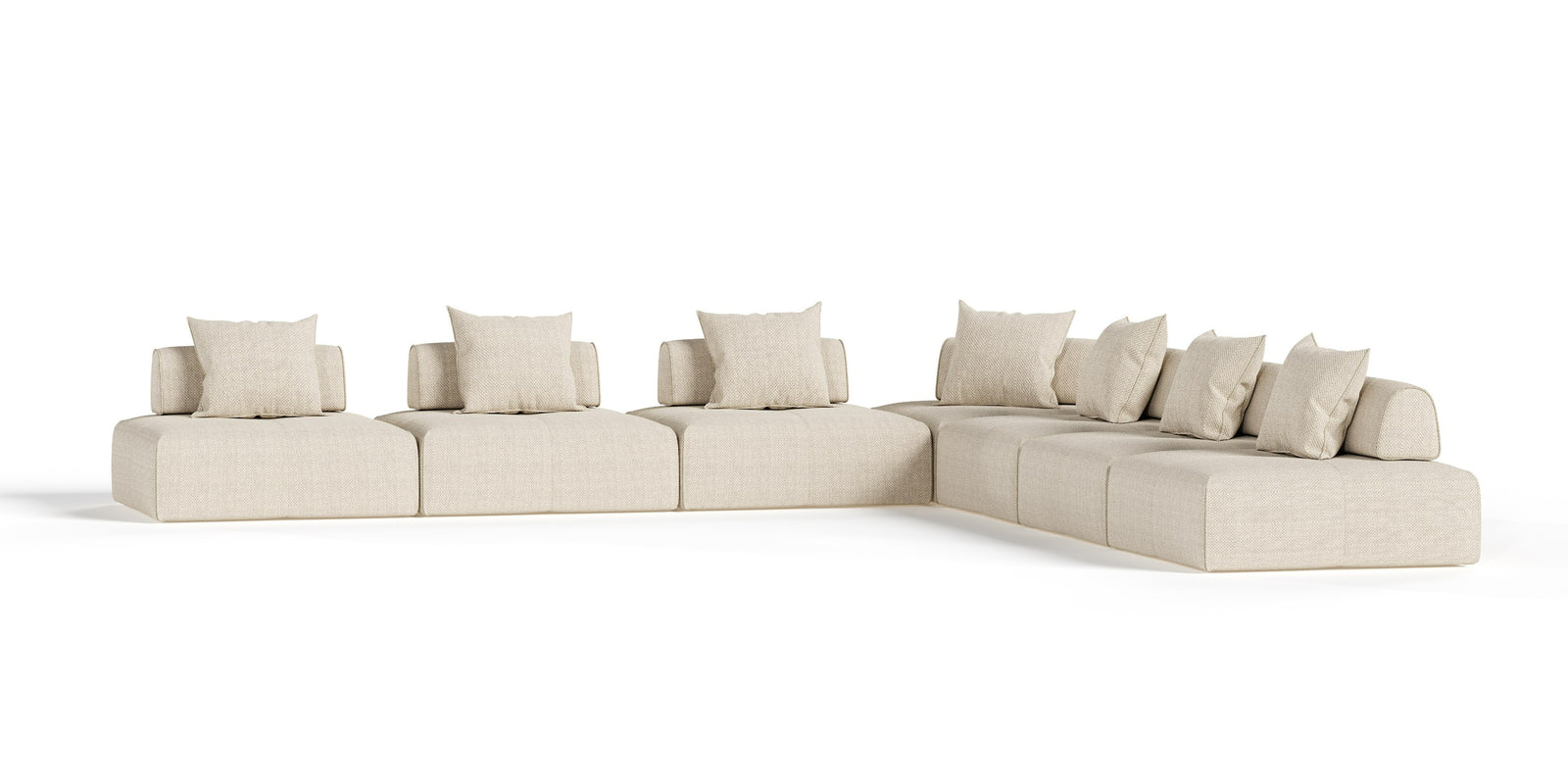 Mondo - Modern Modular Beige Fabric Sectional Sofa