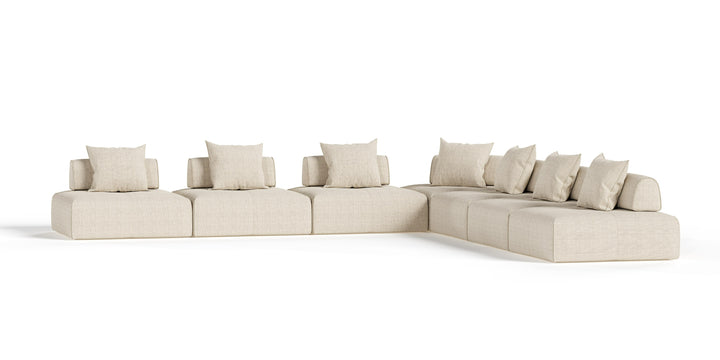 Mondo - Modern Modular Beige Fabric Sectional Sofa