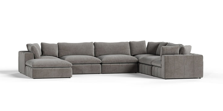 Vicki - Modern Grey Fabric Modular Sectional Sofa-7-Piece Sectional