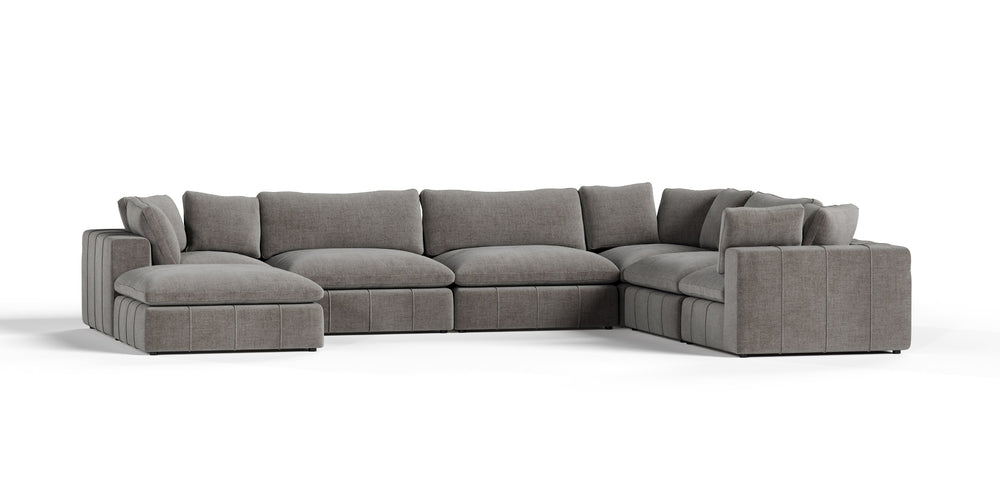 Vicki - Modern Grey Fabric Modular Sectional Sofa-7-Piece Sectional
