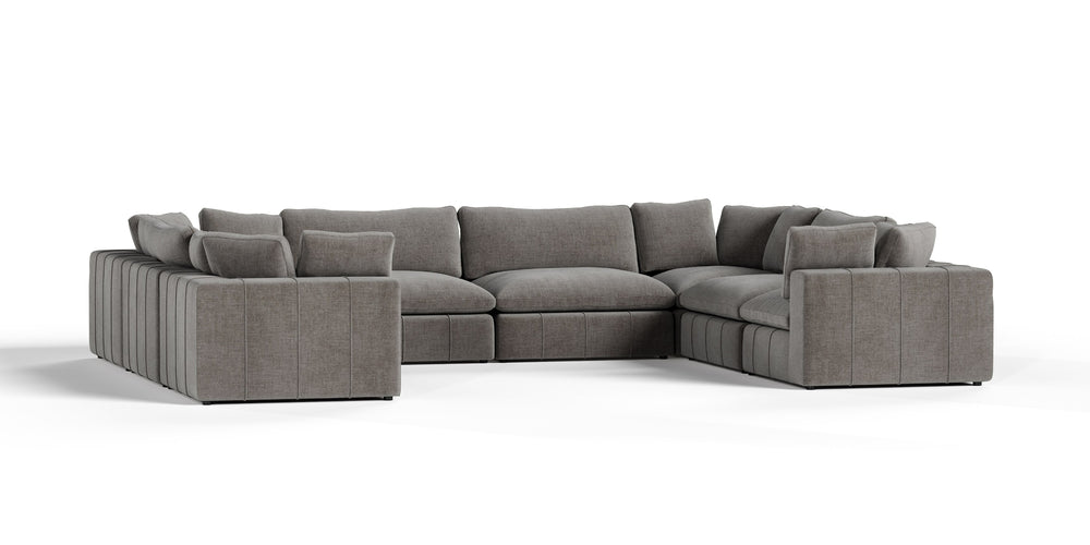 Vicki - Modern Grey Fabric Modular Sectional Sofa-8-Piece Sectional