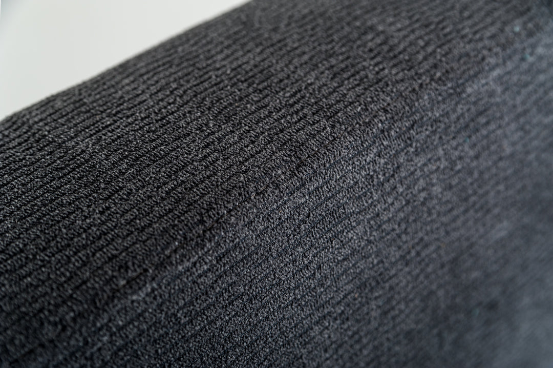 Addison Mid-Century Modern Grey Fabric  and  Walnut Bed