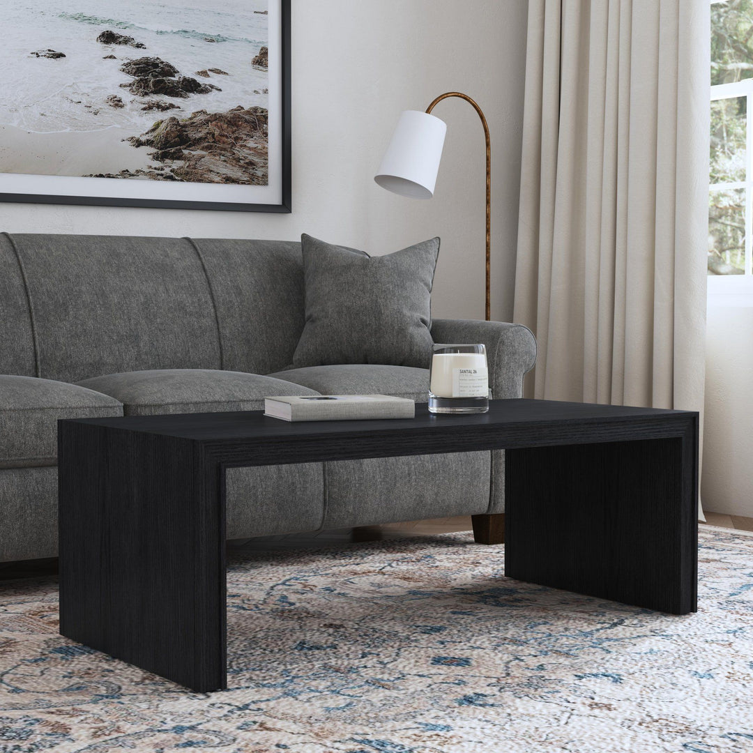 Waterfall  Rectangular Coffee Table  Black
