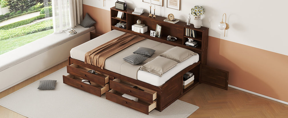 wooden-captain-bed-with-built-in-storage-shelves-4-drawers-and-2-cabinets-antique-brown-full-size