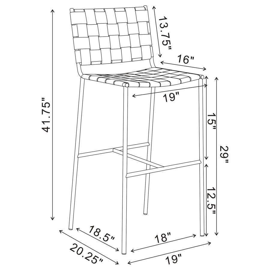 Adelaide - Upholstered Pub Height Bar Stool - Brown And Chrome Bar Height (28" - 30") modern furniture Contempo Furniture
