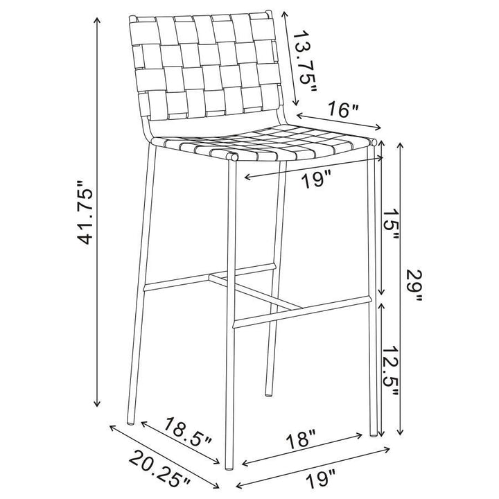Adelaide - Upholstered Pub Height Bar Stool - Brown And Chrome Bar Height (28" - 30") modern furniture Contempo Furniture