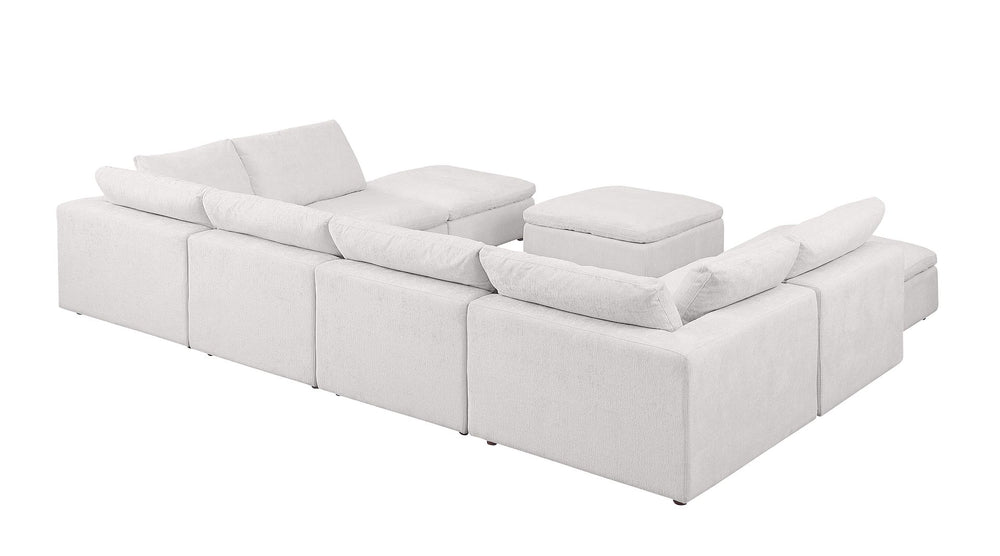 DivanItalia 1100 Top-Grain Italian Leather 9-Piece Sectional with Chaise - Light Gray