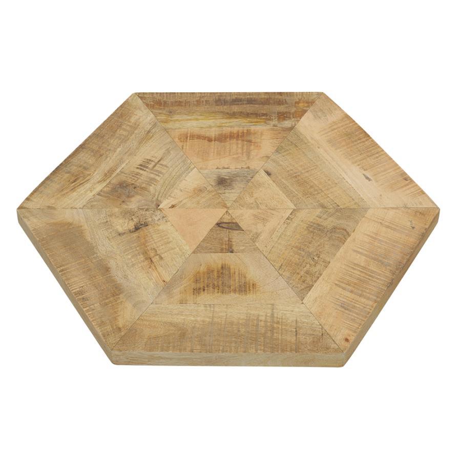 Adger - 2 Piece Hexagonal Nesting Tables - Natural And Black Nesting Table modern furniture Contempo Furniture