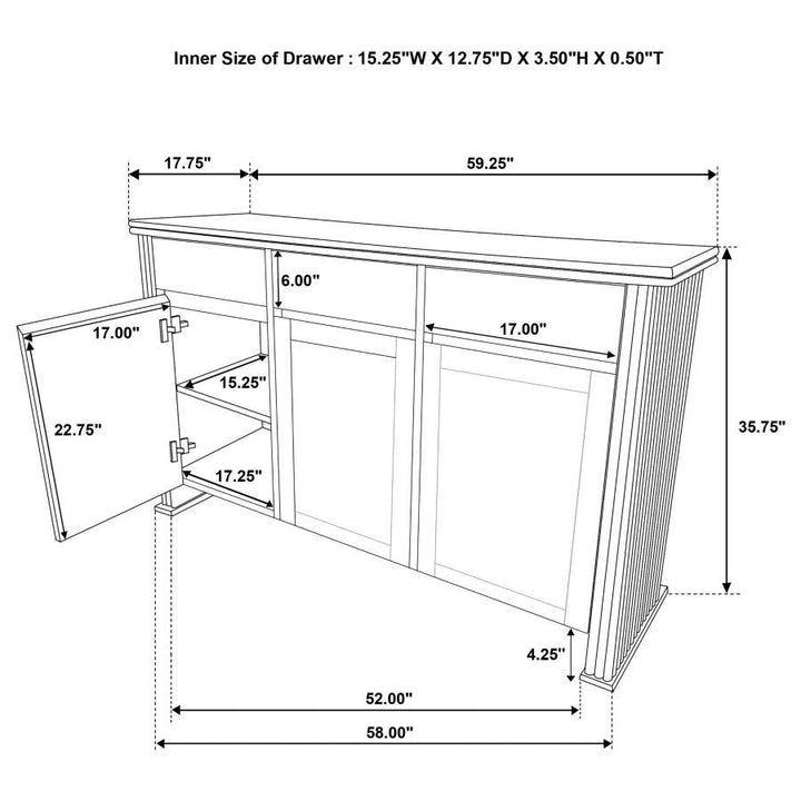 Adina - 2 - Door Sideboard Server - Distressed Light Brown Servers modern furniture Contempo Furniture
