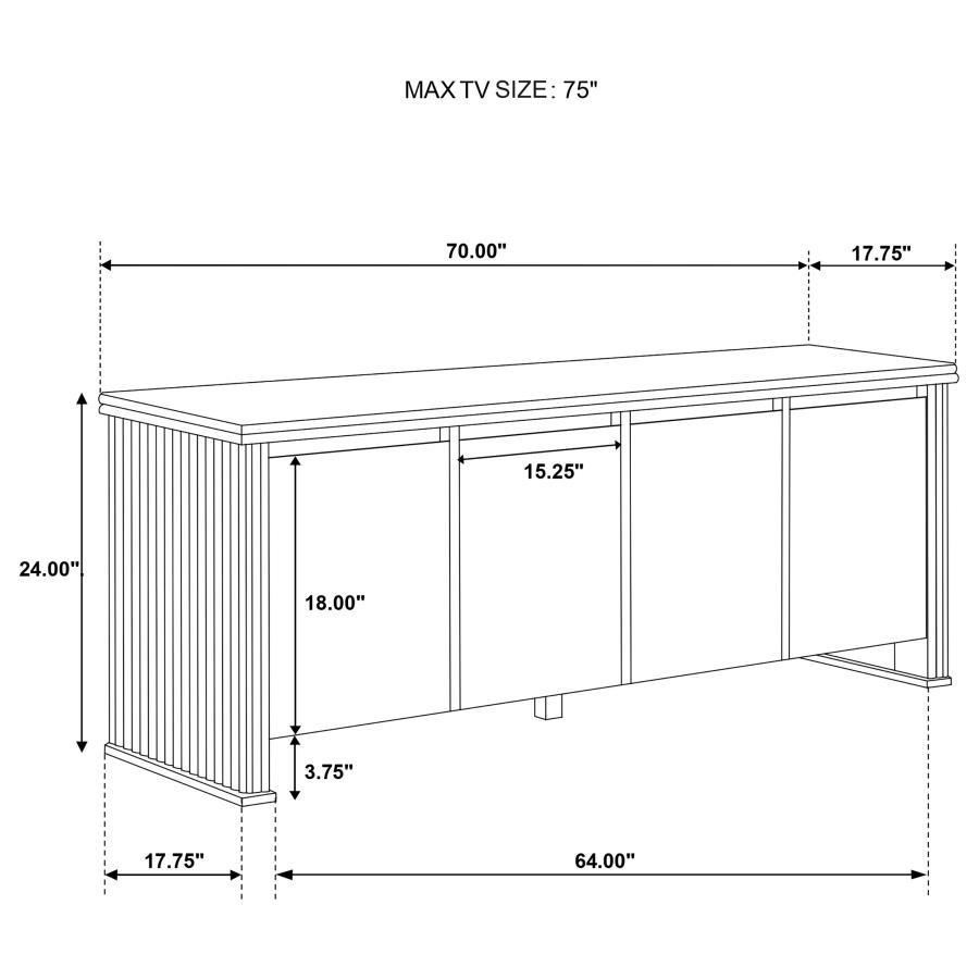 Adina - 70" TV Stand Media Console - Distressed Light Brown TV Stand modern furniture Contempo Furniture