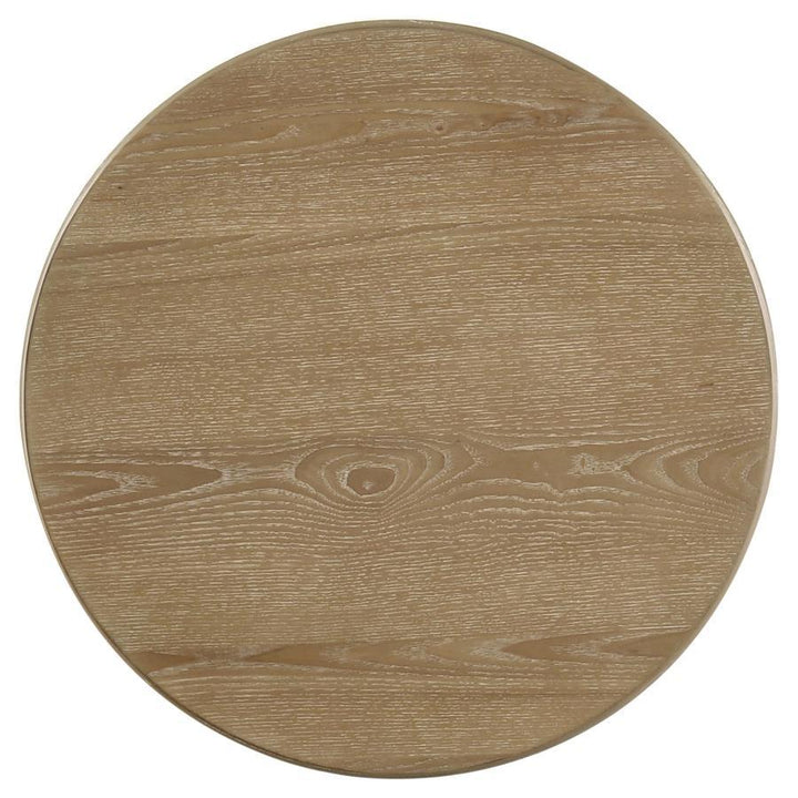Adina - Round Wood Side End Table - Distressed Light Brown End Table modern furniture Contempo Furniture