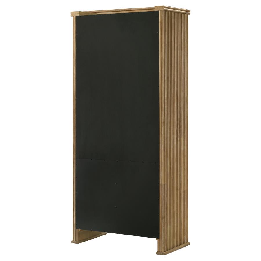 Adina - Tall Display Cabinet - Distressed Light Brown Display Cabinet modern furniture Contempo Furniture