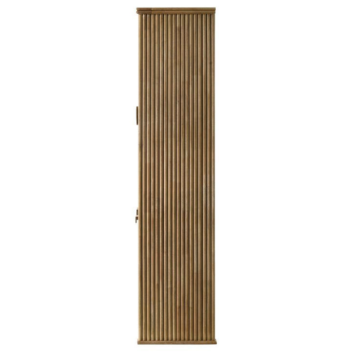 Adina - Tall Display Cabinet - Distressed Light Brown Display Cabinet modern furniture Contempo Furniture