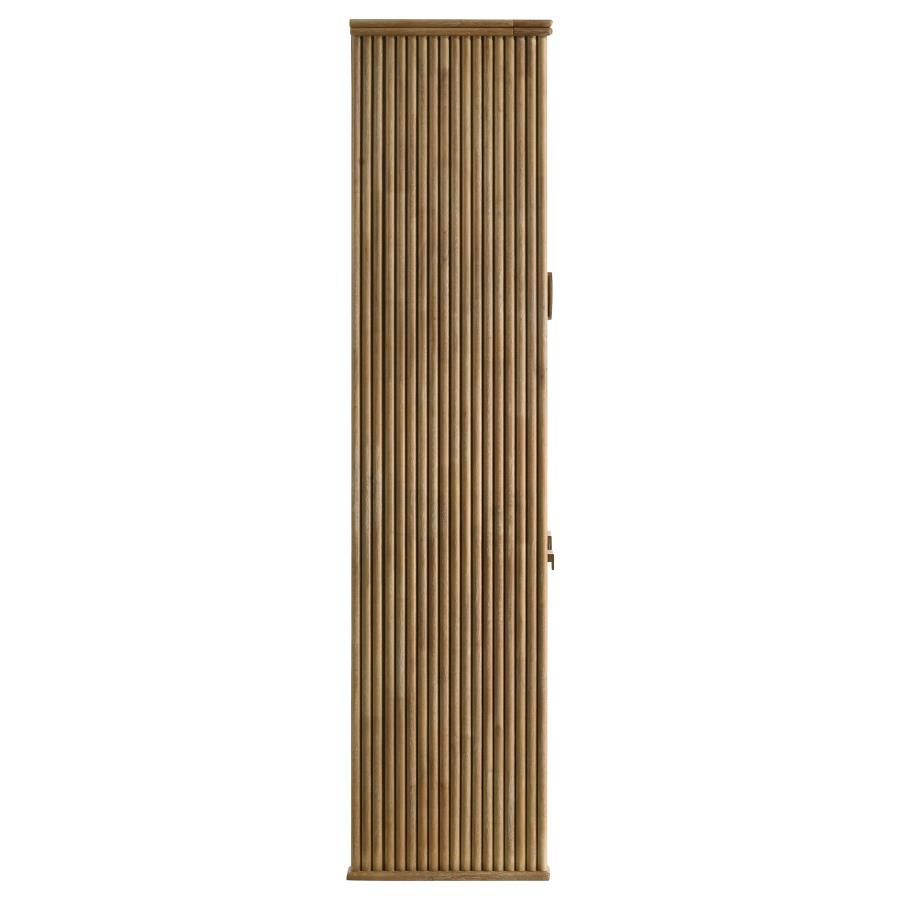 Adina - Tall Display Cabinet - Distressed Light Brown Display Cabinet modern furniture Contempo Furniture